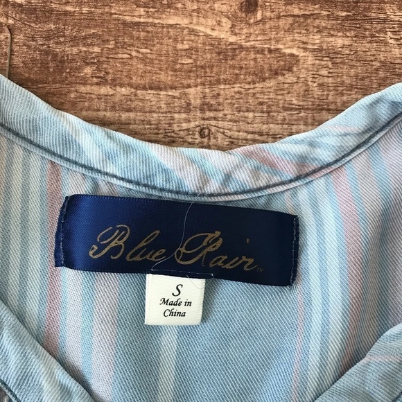 Francesca's Blue Rain Striped Blouse - Picture 3 of 4